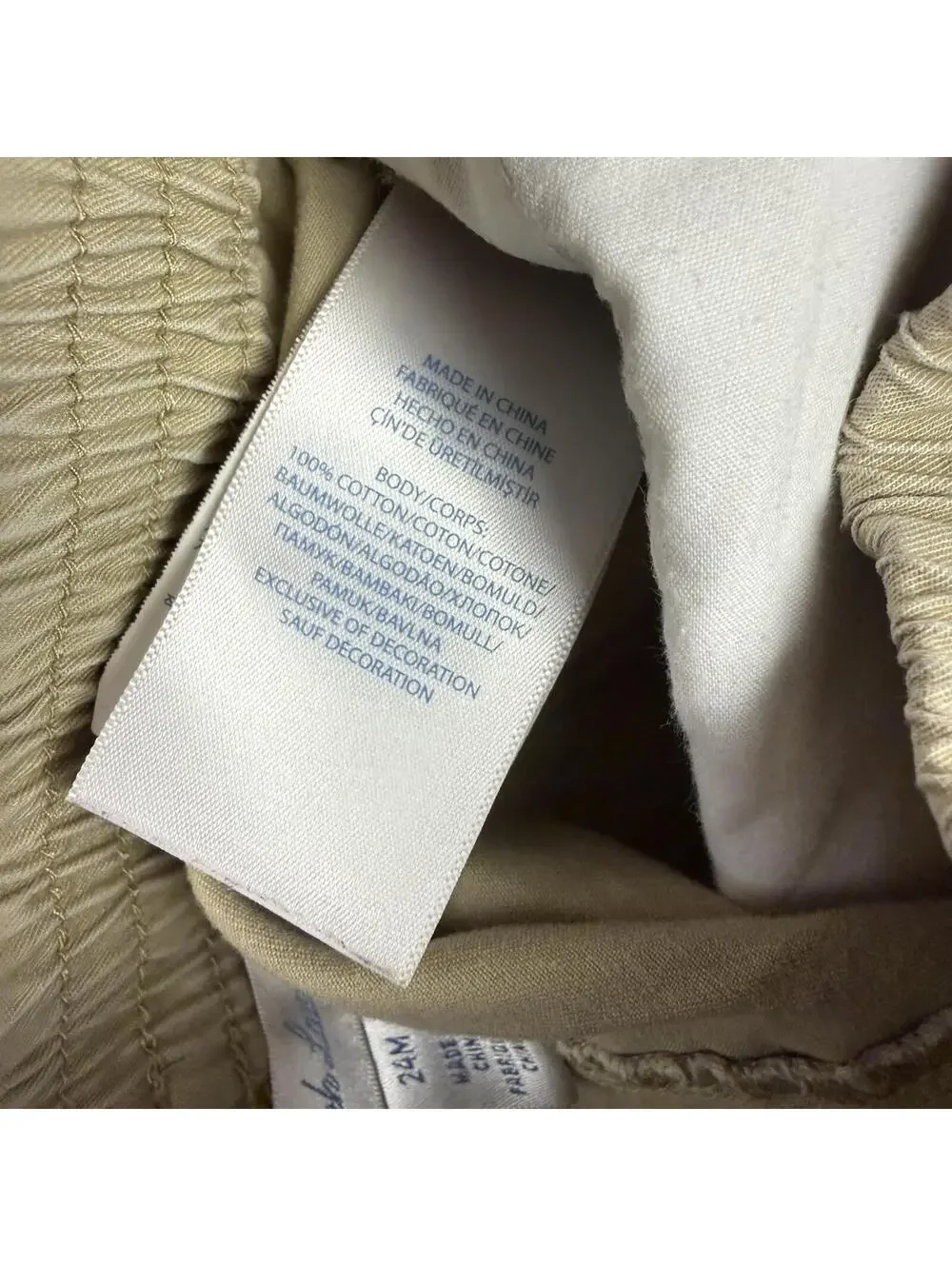 Ralph Lauren Elasltic Waist Shorts Pockets Tan Embroidered Boys 24 Months 570